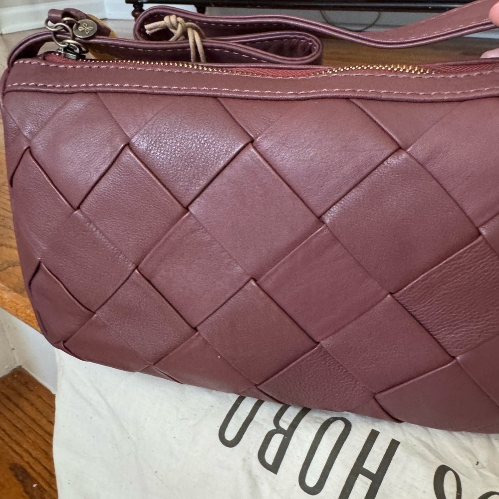 HOBO Purple Woven Leather Shoulder Bag